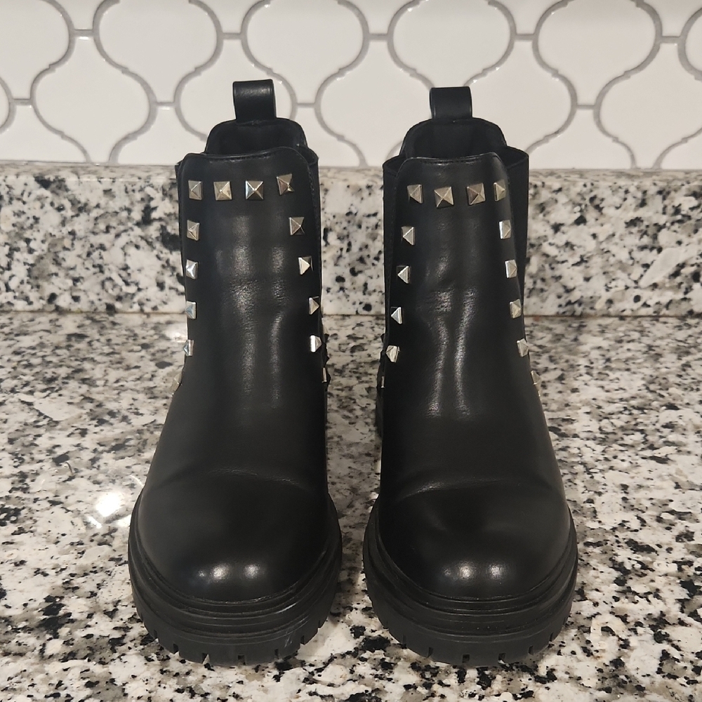 Steve Madden Womens Billiee Faux Leather Pull On Ankle Boots